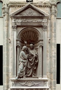 Szent Tamás Bronz szobor hitetlensége Andrea di Francesco di Cione dit il Verrocchio (1435-1488) Firenze, Chiesa di Orsanmichele