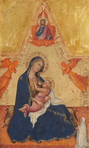 Az alázatosság Madonnája, Az áldó Krisztus, két angyal és egy adományozó [előlap]