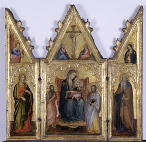 Triptichon Madonnával és gyermekével, 1400 körül (tempera fán)