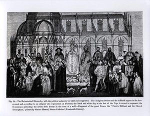 Az egyházi hierarchia, a Tudomány és irodalom a középkorban és a reneszánszban, írta és vésette: Paul Lacroix, 1878 alkotó: Andrea di Bonaiuto fl.1342 77 after Andrea di Bonaiuto fl.1342 77 after