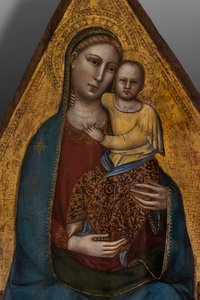 A trónra ültetett Madonna és a Kis Jézus alkotó: Andrea di Cione (attr.to) Orcagna