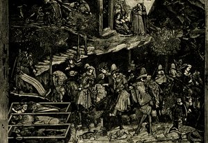 Lovaglás, részlet a halál diadalából, Andrea Orcagna freskója (kb. 1315-1368), Pisa, Toszkána, Olaszország, fametszet a Le cento citta d