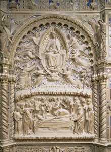 Tabernákulum, a Szűzanya halálát és mennybemenetelét bemutató részlet, 1359