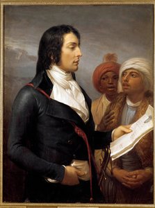 Egyiptom hadjárata (expedíciója) (1798-1801): "" Charles Antoine Desaix de Veygoux (1768-1800) tábornok portréja, aki Bonaparte tábornok napirendjét olvassa fel két egyiptominak az egyiptomi expedíció során A Köztársaság IX. írta Andrea Appiani alkotó: Andrea the Elder Appiani