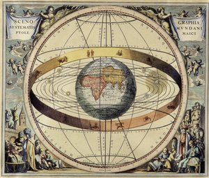 A Ptolemaiosz rendszer. Andrea Cellarius égi atlasza alkotó: Andreas (after) Cellarius