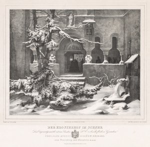 Havas templomkert, c. 1835. alkotó: Andreas Borum