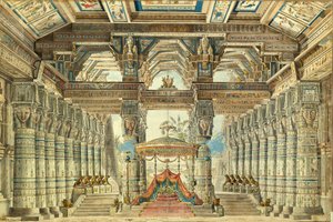 Színpadterve G. Haendel Caesar Egyiptomban című balettjéhez, 1834