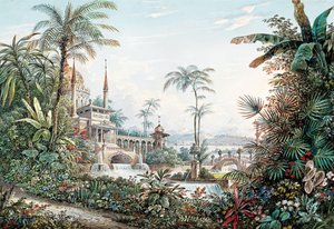 Színpadterve Wolfgang Amadeus Mozart Az elrablása a szerájból című operájához, 1842.