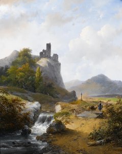 Német tájkép romokkal alkotó: Andreas Schelfhout