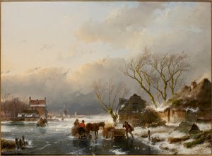 Téli táj befagyott folyóval, 1847.