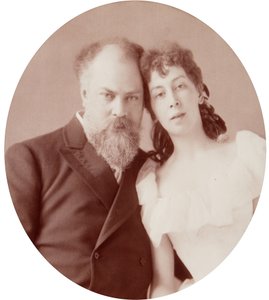 Konsztantyin Jegorovics Makovszkij (Konstantin Makovsky) (1839-1915) művész portréja feleségével. Albumin Fotó: Andrei Osipovich Karelin (1837-1906)