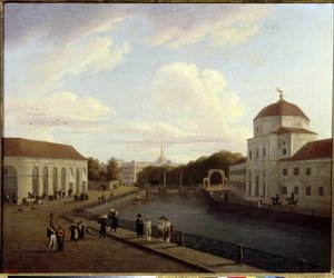 A Michel-palota Szentpéterváron. (A Szentpétervári Mihály-palota). Andrej Jefimovics Martynov (1768-1826) festménye, olaj, vászon