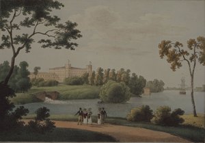 Kilátás a Fő Gatchina palotára, 1821 alkotó: Andrei Yefimovich Martynov