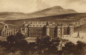 Edinburgh: Holyrood palota és Arthur széke (litho)