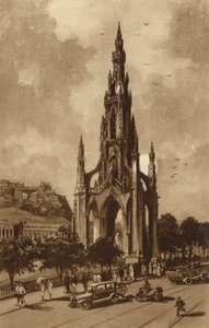 Edinburgh: A Scott-emlékmű, Princes Streek (litho)