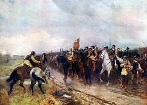 Oliver Cromwell és csapatai Dunbarban énekelve a 118. zsoltárt, 1926.