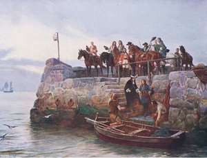 Az elveszett ügy: II. Jakab repülése az 1690-es boyne-i csata után, illusztráció a „British Battles on szárazföldön és tengeren” c.