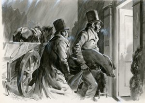 Burke és Hare sírrablók és gyilkosok (gouache, papír) alkotó: Andrew Howat