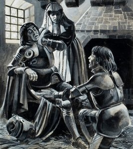 VI. Henrik király az 1455. május 22-i St Albans-i csata után (gouache, papír) alkotó: Andrew Howat