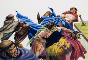 A pápai látogatás VII. Lajos királynál (gouache, papír) alkotó: Andrew Howat