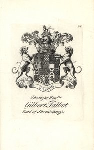 A jobb tisztelt Gilbert Talbot címere és címere alkotó: Andrew Johnston