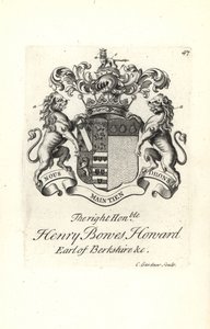 A jobb tisztelt Henry Bowes Howard címere és címere alkotó: Andrew Johnston