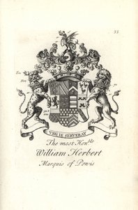 A tisztelt William Herbert, Powis 2. márquessének címere és címere alkotó: Andrew Johnston