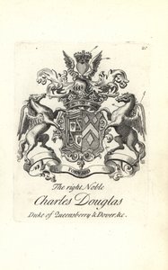 Charles Douglas jobb nemes, Queensberry és Dover 3. hercegének címere és címere alkotó: Andrew Johnston