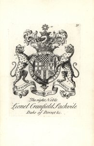 Lionel Cranfield Sackville jobb nemes, Dorset hercegének címere és címere