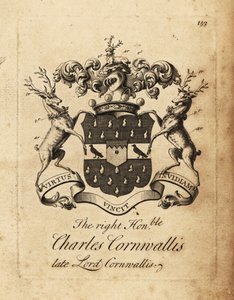 A jobboldal címere, tisztelt Charles Cornwallis, Lord Cornwallis, 4. Cornwallis báró