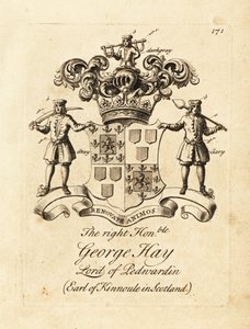 George Hay jobboldal címere, Penwardian lordja, Kinnoule 8. grófja Skóciában alkotó: Andrew Johnston