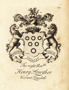 Henry Lowther jobboldal címere, Lonsdale 3. vikomtja (1694-1751) alkotó: Andrew Johnston