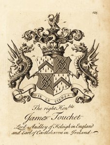 James Touchet jobboldal címere, Lord Audley of Heleigh Angliában, Castlehaven 6. grófja Írországban, meghalt 1740-ben alkotó: Andrew Johnston