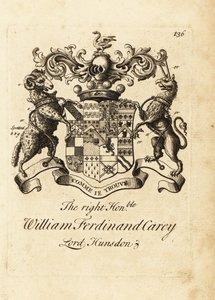 Tisztelt William Ferdinand Carey, Hundsen 8. báró, Lord Hunsdon címere