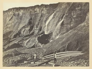 Hidraulikus aranybányászat, Near Dutch Flats, California, C. P. R. R. alkotó: Andrew Joseph Russell