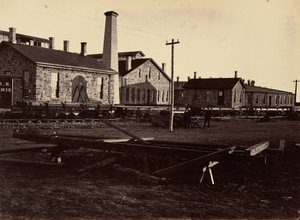 Tábla 17. Laramie gépműhelyek, délnyugatról,1869 (fotó) alkotó: Andrew Joseph Russell