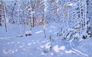 November hó, Allestree Woods, Derby, (olaj, vászon) alkotó: Andrew Macara