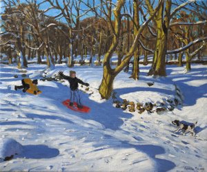 Vörös szánkó, Lomberdale Hall, Derbyshire, 2014, alkotó: Andrew Macara