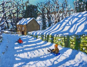 Szánkó, Felső Hulme, Póréhagyma, 2020, (olaj, vászon) alkotó: Andrew Macara