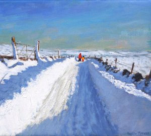 Hótaposott út, Derbyshire Peak District, 2019, (olaj, vászon) alkotó: Andrew Macara