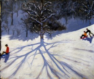 Fa és két szánkó alkotó: Andrew Macara