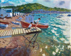 Két fiú a leszálló színpadon, Teignmouth, 201516, alkotó: Andrew Macara