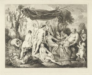 Fürdő Diana en Silenus alkotó: Andries Lens