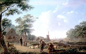 Rusztikus alakok egy holland város szélén