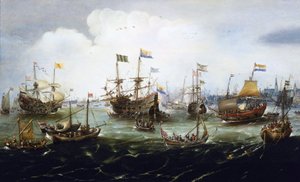 A holland flotta visszatérése, május 1. alkotó: Andries van Eertvelt