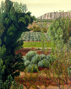 A völgyre néző kilátás a Cultivated Valley-ből alkotó: Angeles M. Pomata
