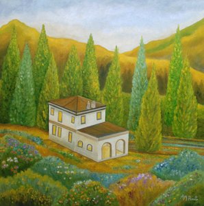 Toszkán domboldali ház alkotó: Angeles M. Pomata