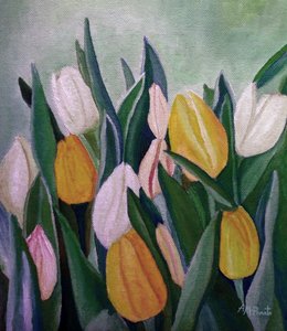 Élénk tavaszi tulipánok alkotó: Angeles M. Pomata