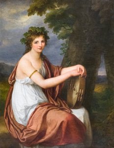 Bacchante-nak öltözött fiatal nő portréja
