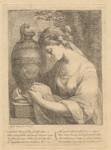 Egy nő, aki egy urna mellett sír alkotó: Angelica Kauffmann